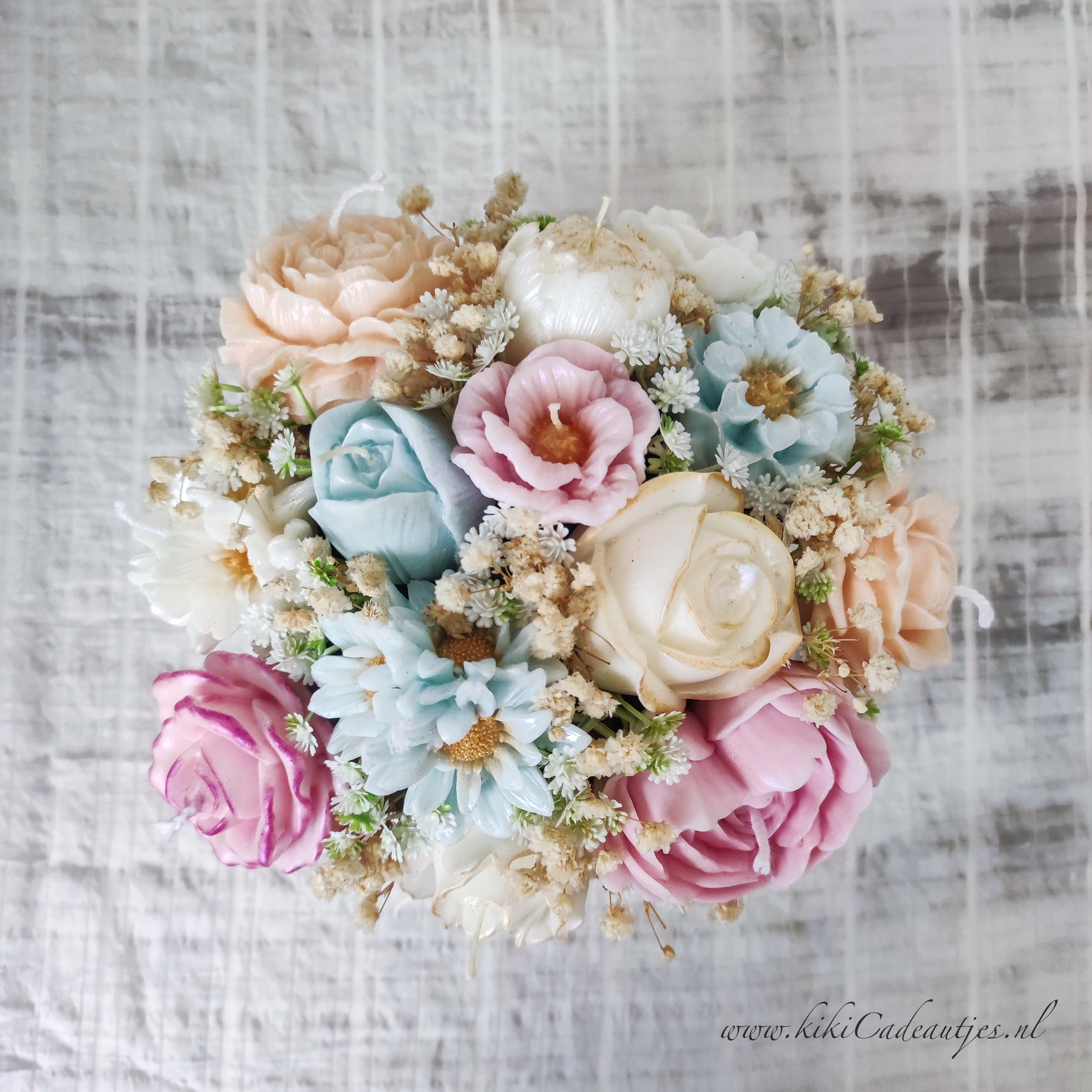 Luxe Kaarsenbloemen Boeket in Geschenkdoos – Handgemaakt