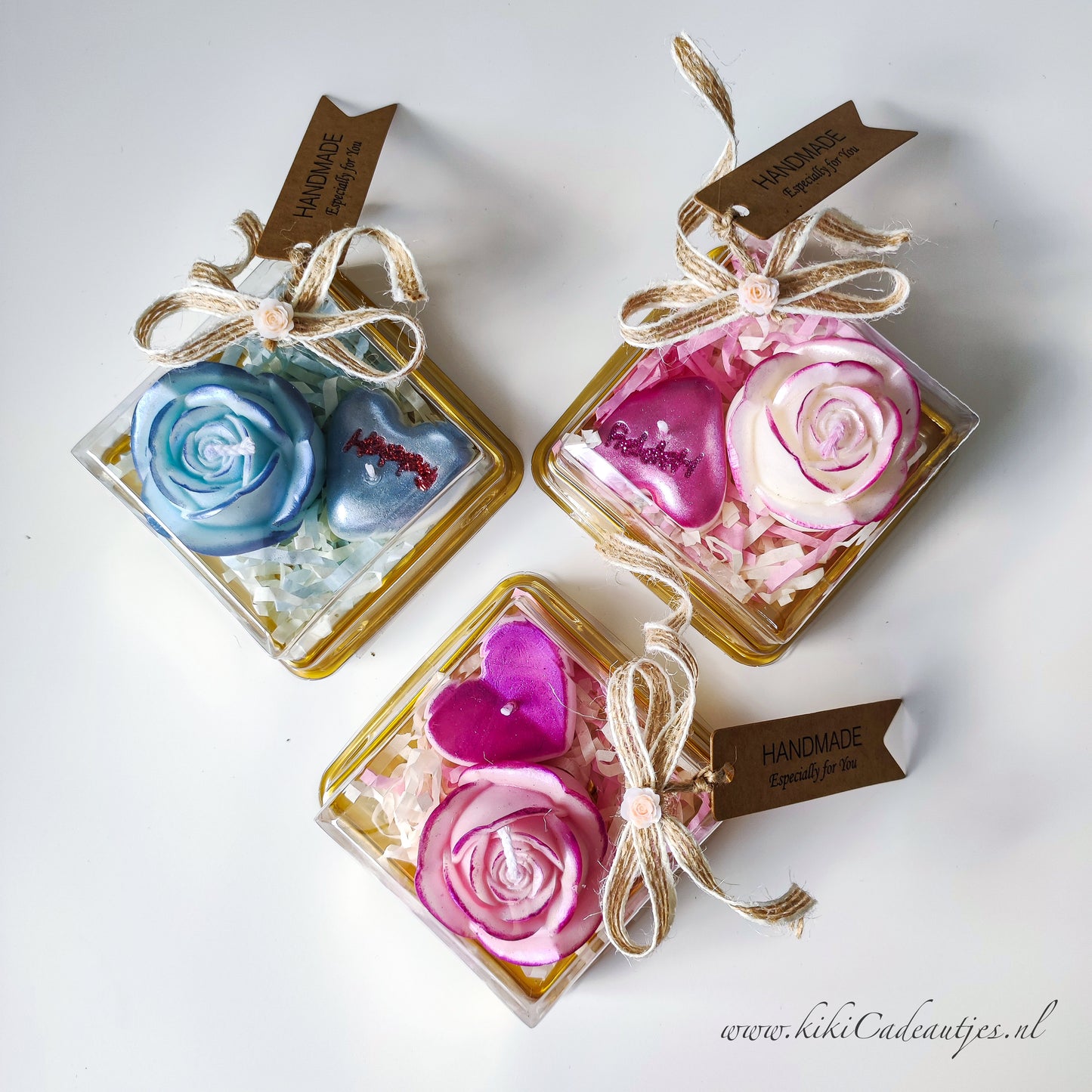 Handmade Rose & Heart Candle in Gift Box
