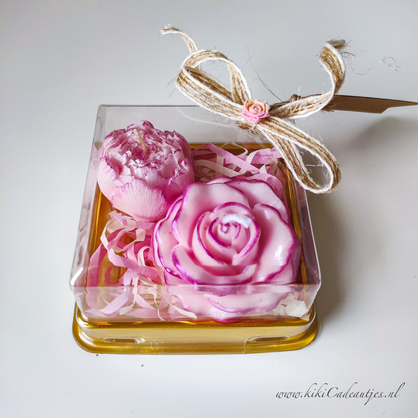 Flower Candle Duo Gift Set in Box – Handmade with Edge Option