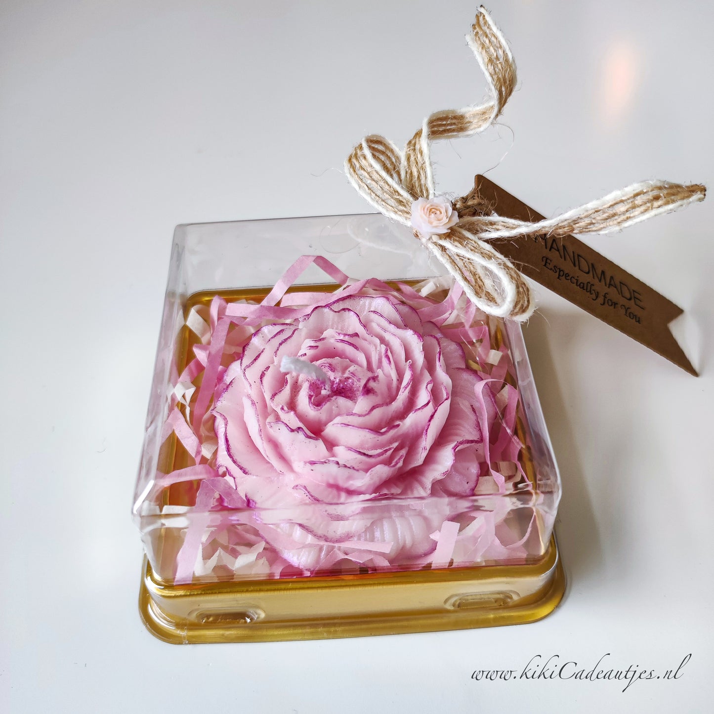 Luxury Pink Flower Candle Handmade Gift Candle