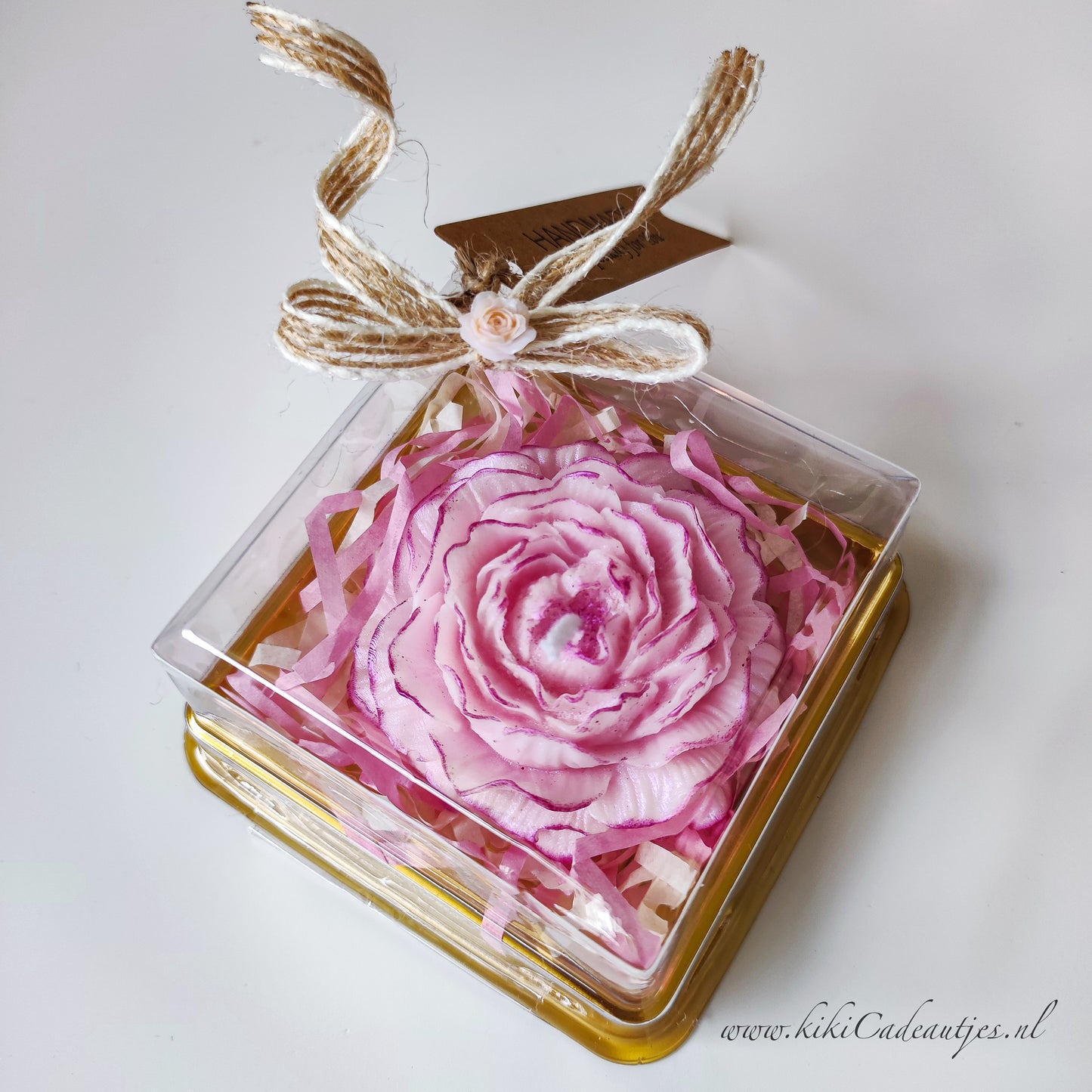 Luxury Pink Flower Candle Handmade Gift Candle