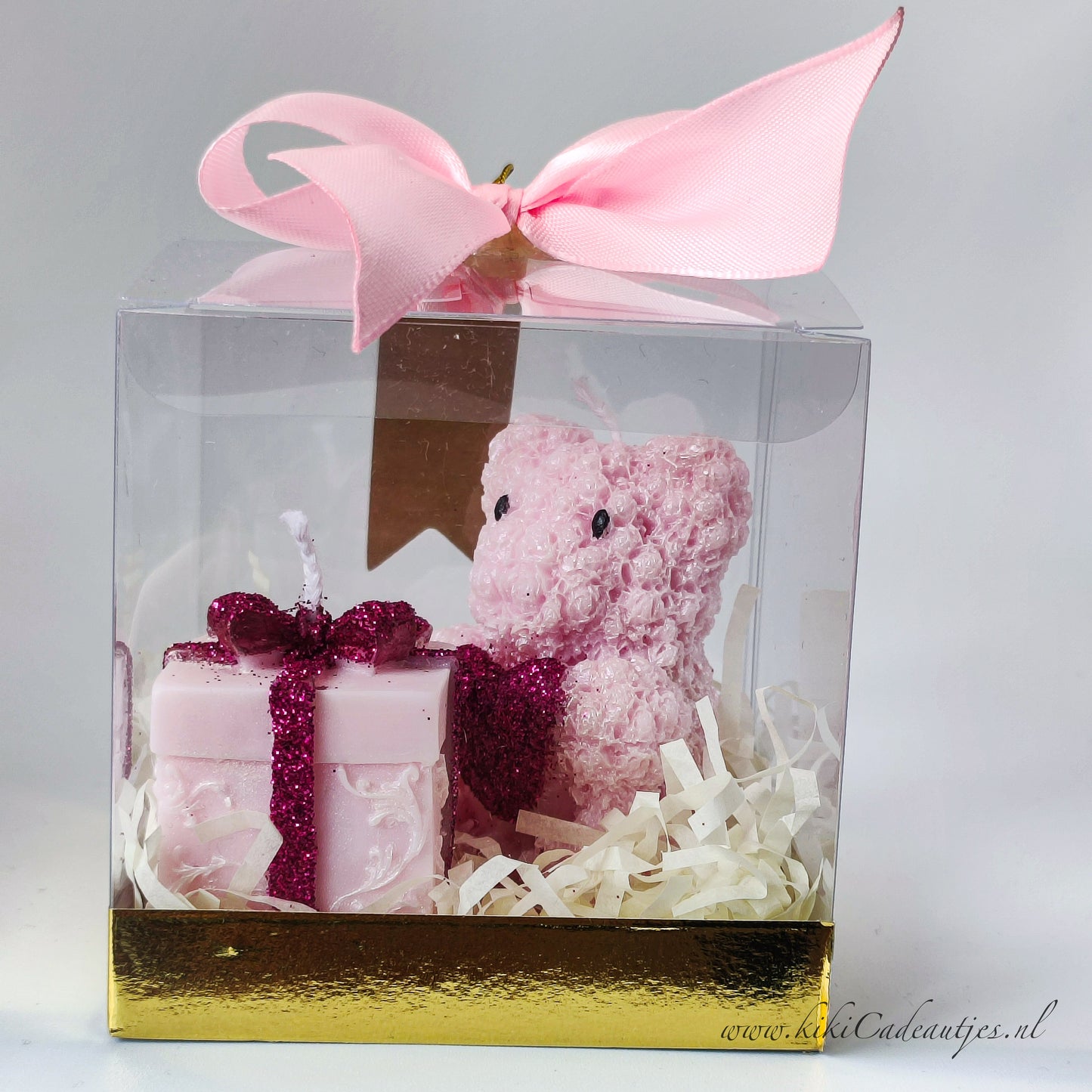 Pink Bear Candle &amp; Gift Box Candle – Handmade Gift Set in Gift Box