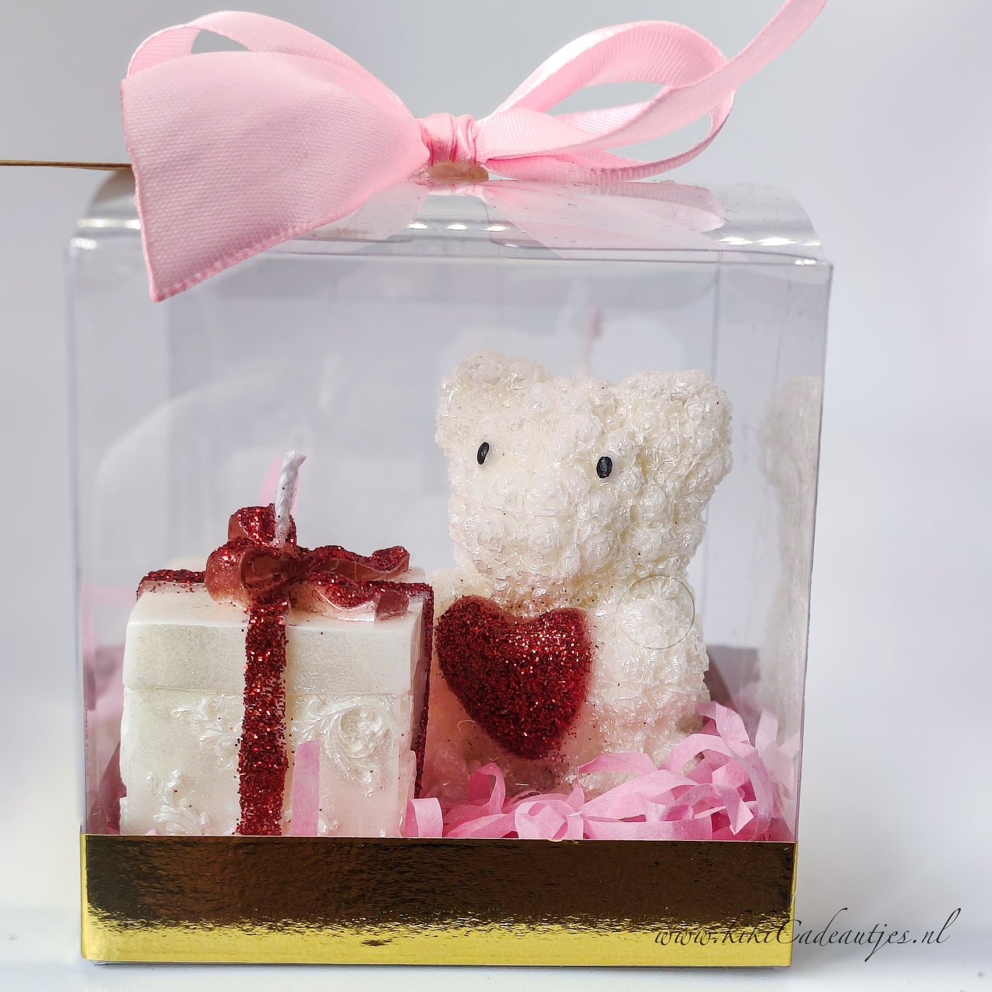 Pink Bear Candle &amp; Gift Box Candle – Handmade Gift Set in Gift Box